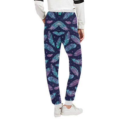 Feather Aztec Design Print Unisex Sweatpants