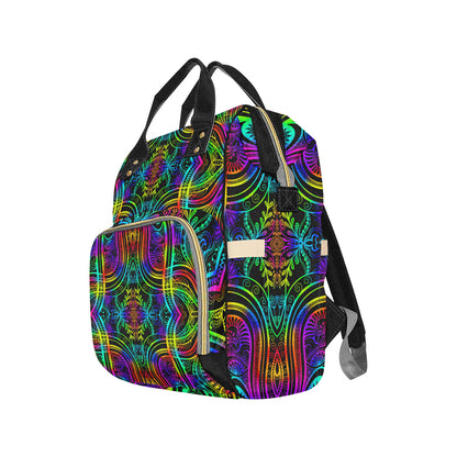 Neon Trible Rainbow Pattern Print Design A01 Diaper Bag Backpack