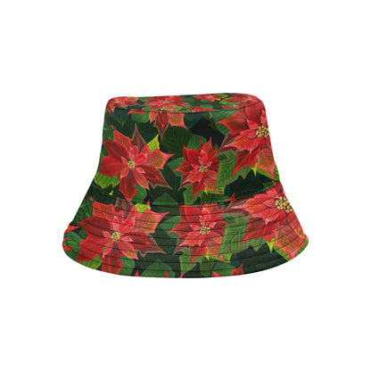 Poinsettia Pattern Print Design POT04 Unisex Bucket Hat
