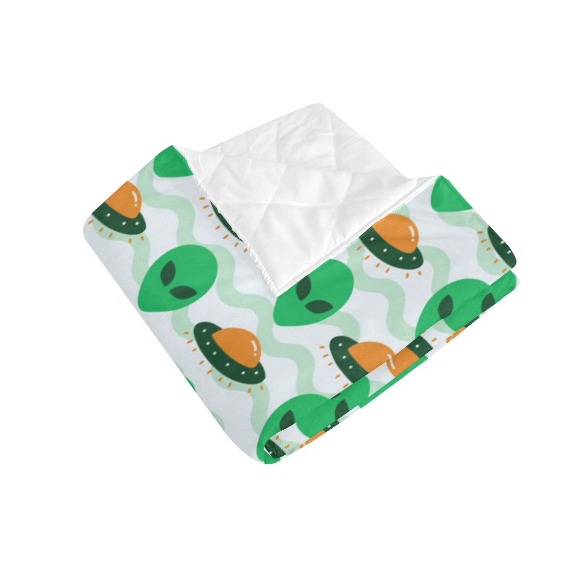 Alien UFO Pattern Print Design 04 Premium Quilt
