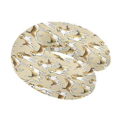 Beagle Pattern Print Design 04 U-Shaped Travel Neck Pillow