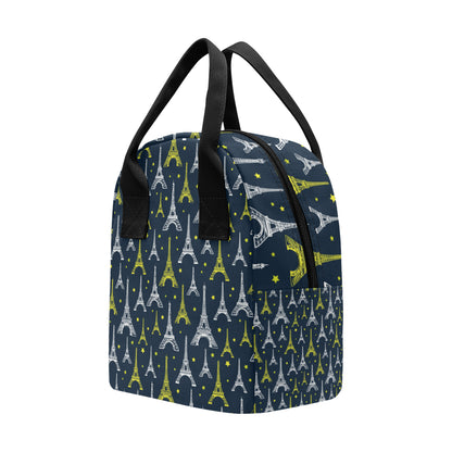 Eiffel Tower Star Print Insulated Lunch Bag