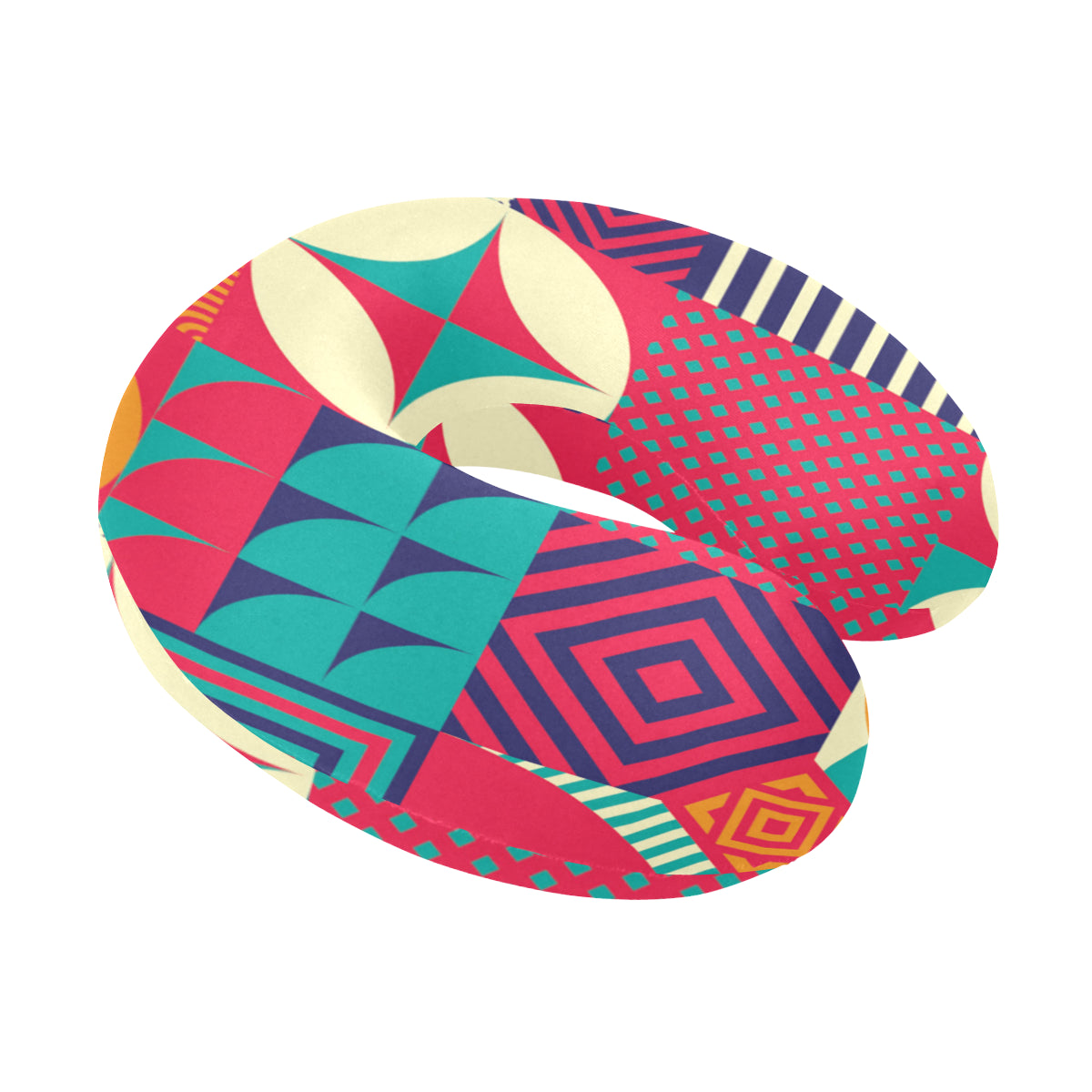 Mosaic Pattern Print Design 03 U-Shaped Travel Neck Pillow