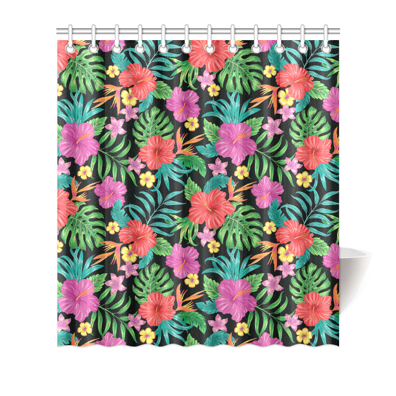 Hibiscus Red Hawaiian Flower Shower Curtain