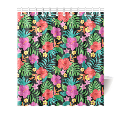 Hibiscus Red Hawaiian Flower Shower Curtain