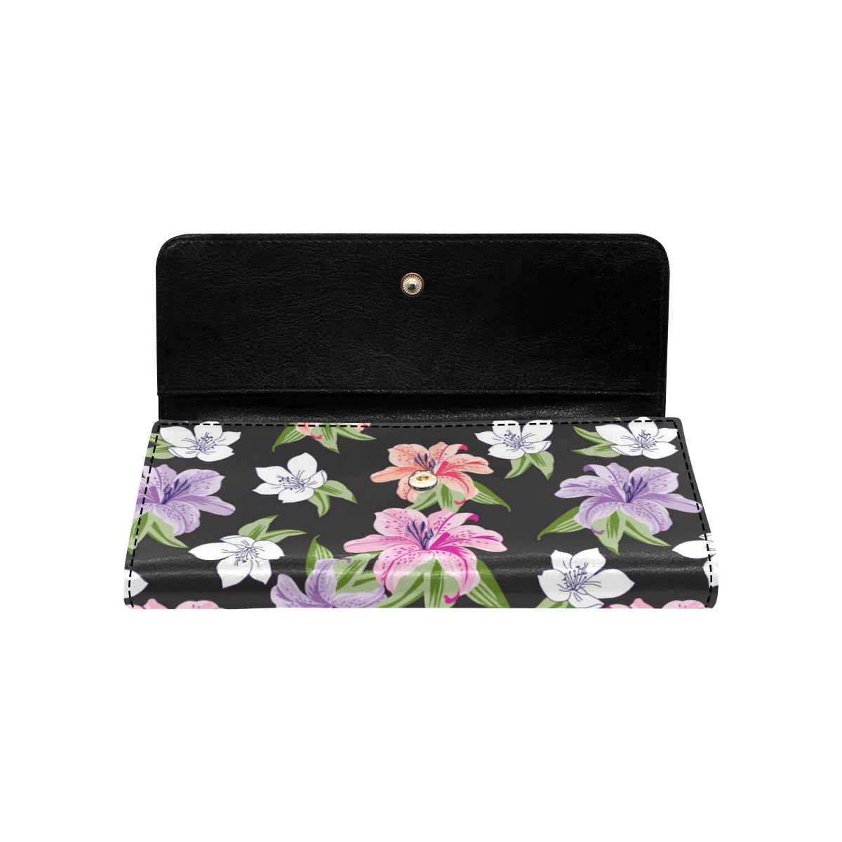 Lily Pattern Print Design LY02 Women's Trifold Wallet