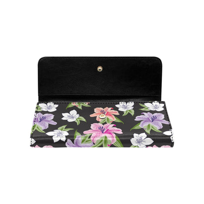 Lily Pattern Print Design LY02 Women's Trifold Wallet