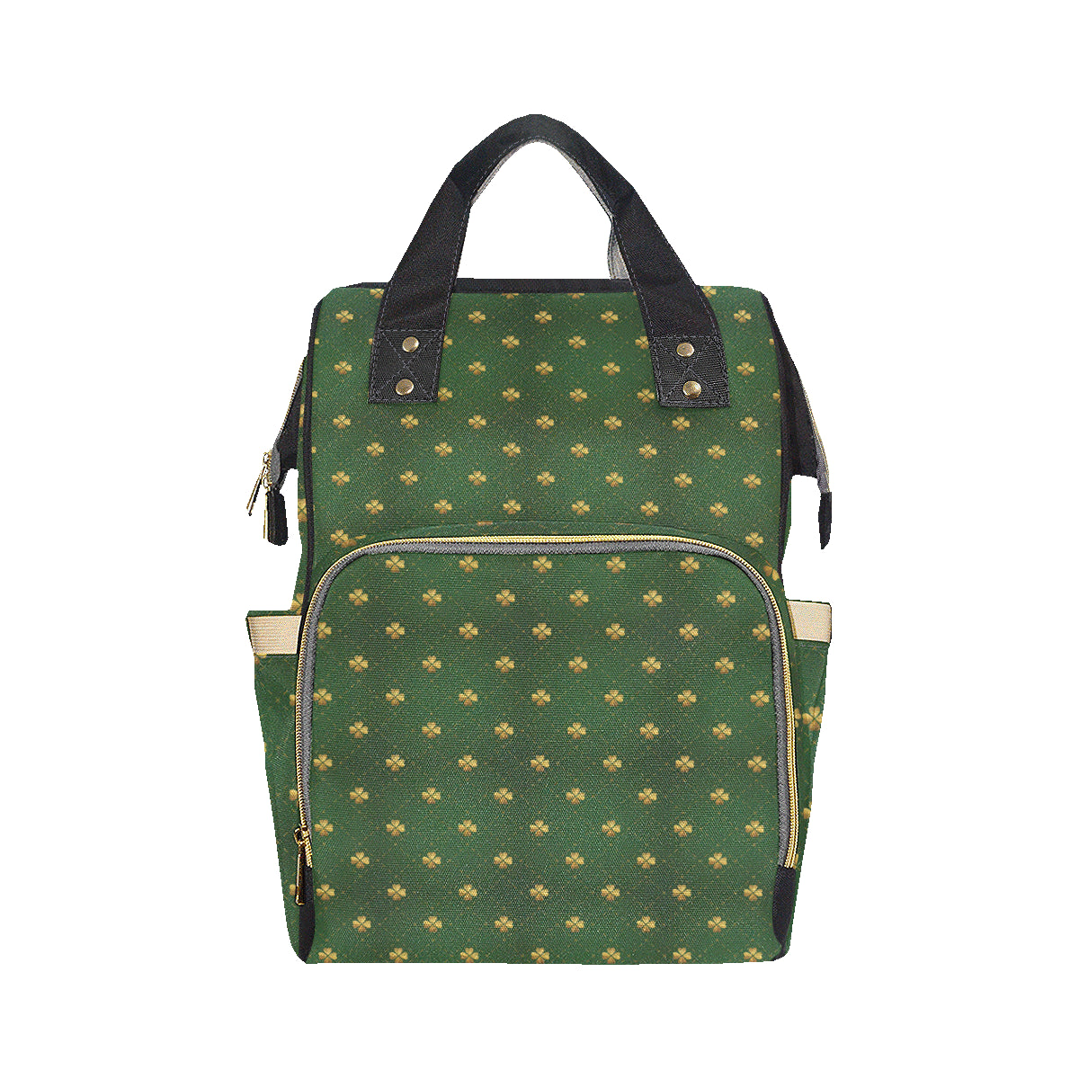 Clover  Pattern Print Design 01 Diaper Bag Backpack