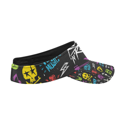 Rock and Roll Pattern Print Design A02 Unisex Sun Visor
