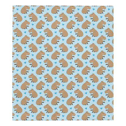 Capybara Pattern Print Design 01 Premium Quilt