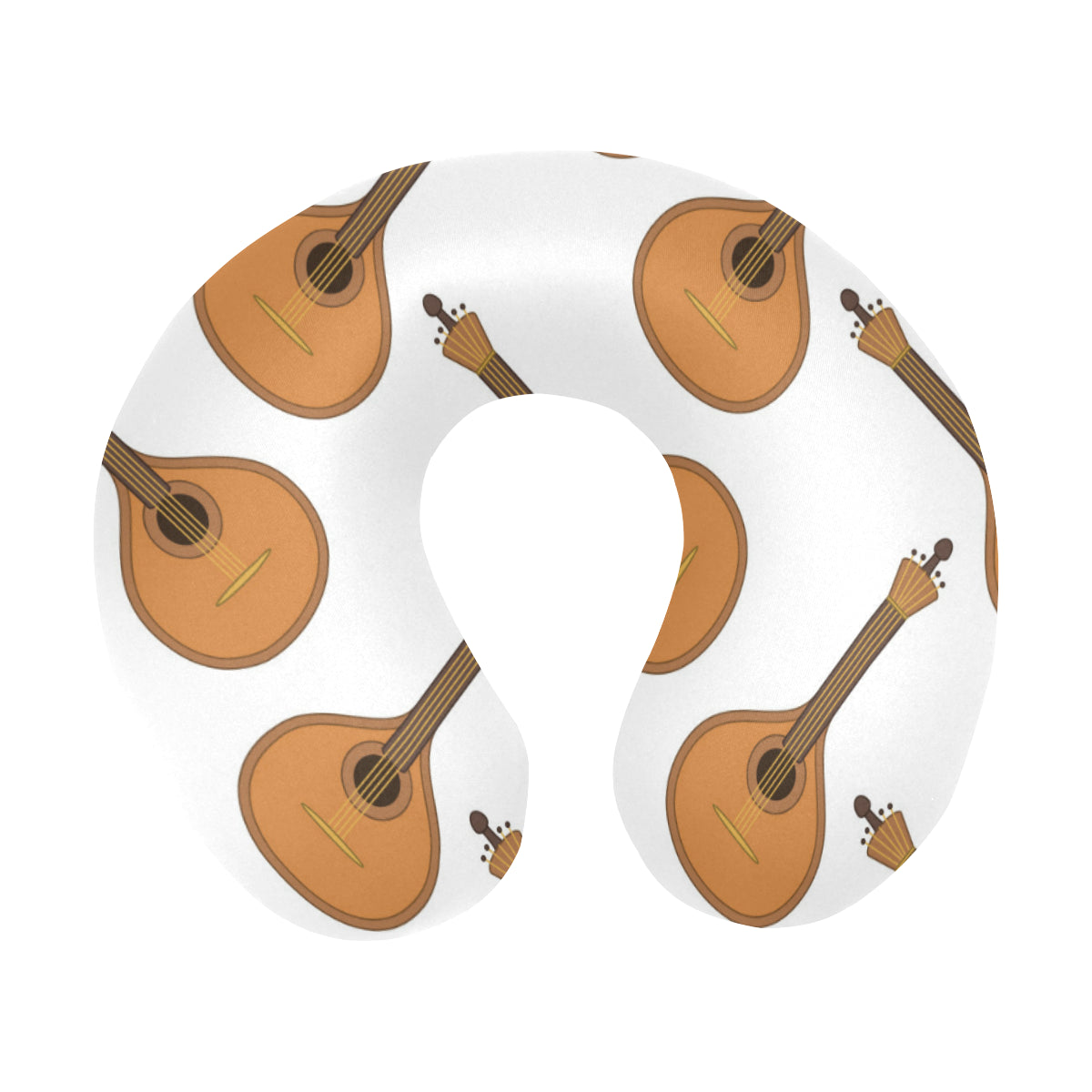 Mandolin Pattern Print Design 01 U-Shaped Travel Neck Pillow