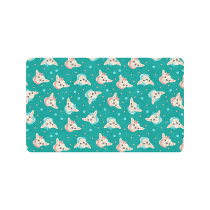 Chihuahua Polka Dot Pattern Rubber Doormat