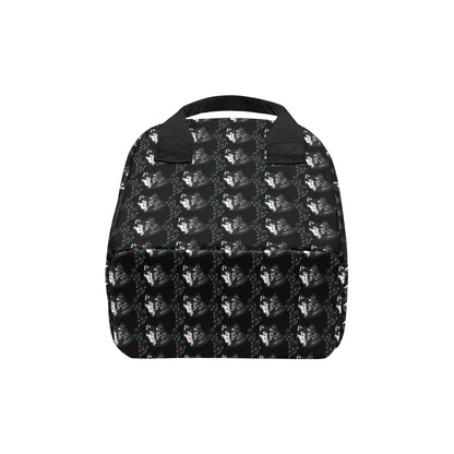 Wolf Black Dream Catcher Design Print Insulated Lunch Bag