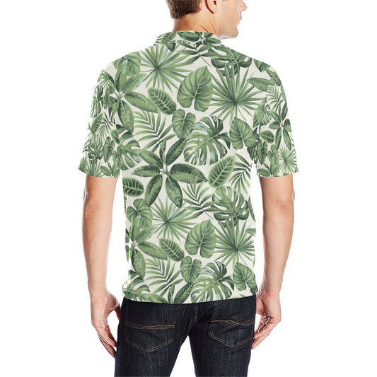 Palm Leaves Pattern Print Design PL014 Men Polo Shirt