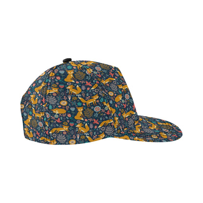 Fox Cute Jungle Print Pattern Snapback Cap