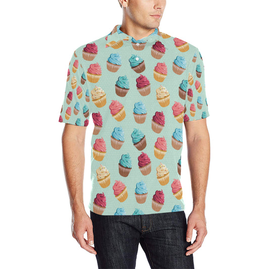 Cupcake Pattern Print Design 01 Men Polo Shirt