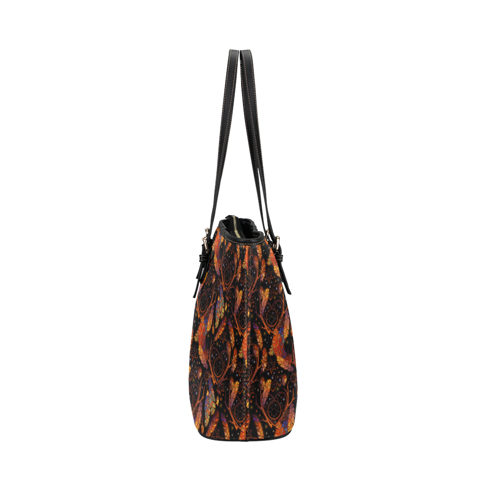 Dream Catcher Native American Design Leather Tote Bag