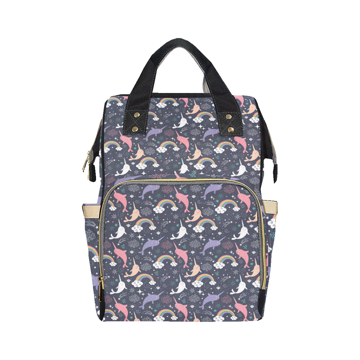 Narwhal Pattern Print Design 01 Diaper Bag Backpack