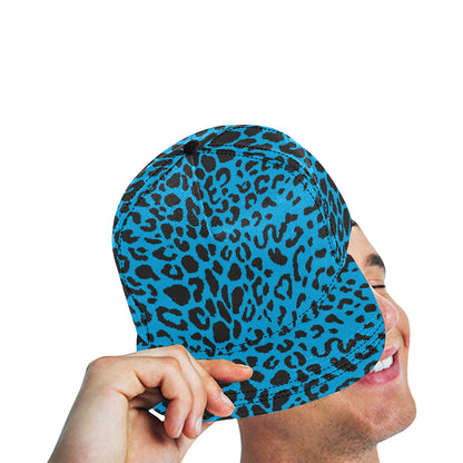 Cheetah Blue Print Pattern Snapback Cap