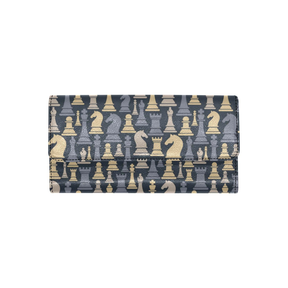 Chess Pattern Print Design 04 Women's Trifold Wallet