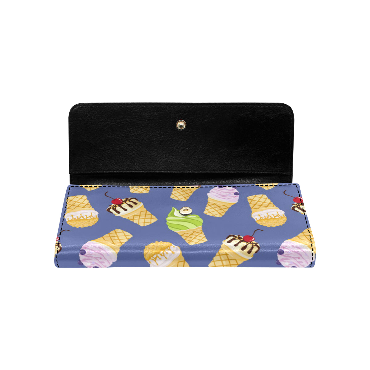 Ice Cream Pattern Print Design IC03 Women's Trifold Wallet