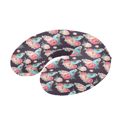 Bluebird Pattern Print Design 02 U-Shaped Travel Neck Pillow