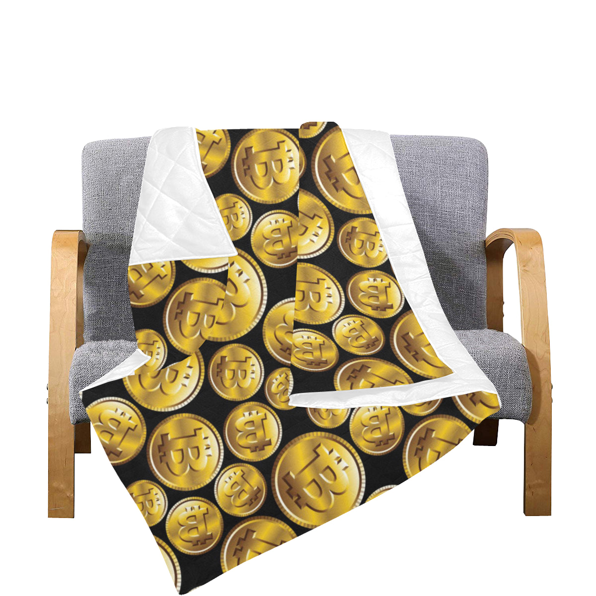 Bitcoin Pattern Print Design DO05 Premium Quilt