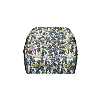 Cow Watercolor Print Pattern Diaper Bag Backpack