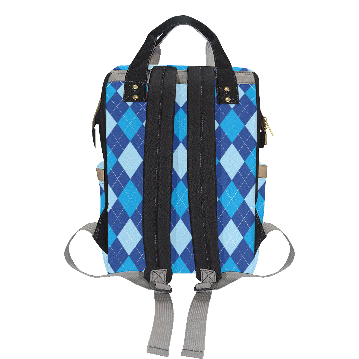 Argyle Blue Pattern Print Design 02 Diaper Bag Backpack