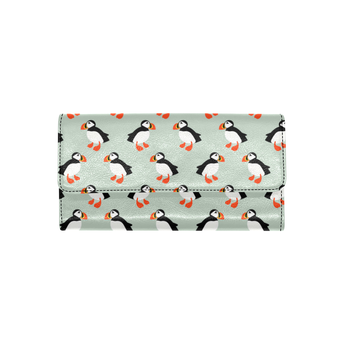 Puffin Pattern Print Design A03 Women's Trifold Wallet