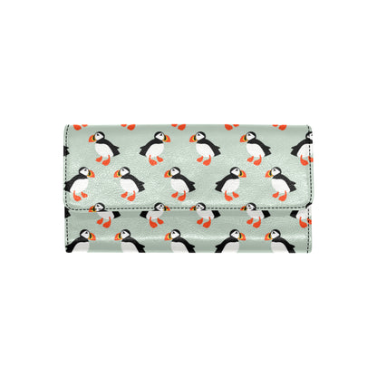 Puffin Pattern Print Design A03 Women's Trifold Wallet