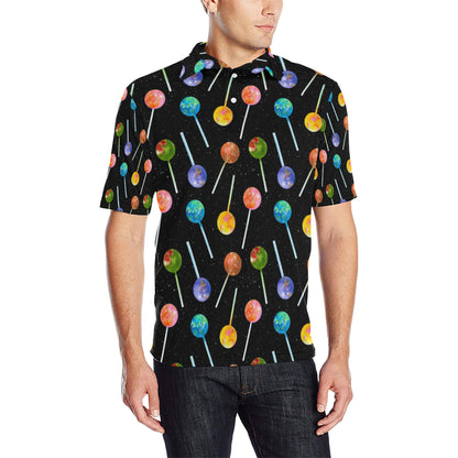 Lollipop Pattern Print Design LL04 Men Polo Shirt