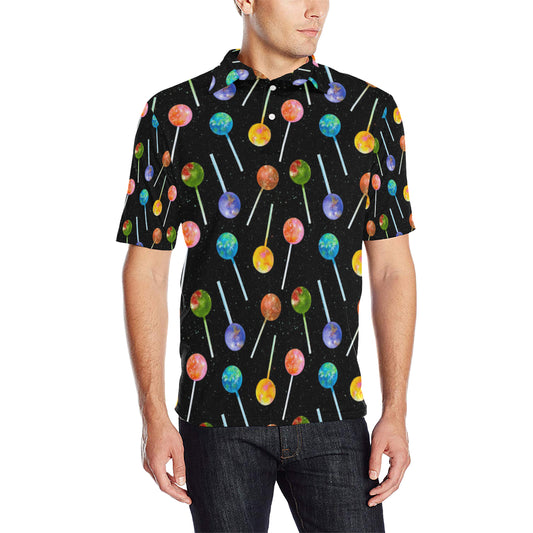 Lollipop Pattern Print Design LL04 Men Polo Shirt