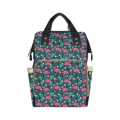 Flamingo Print Pattern Diaper Bag Backpack