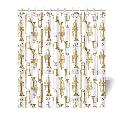 Trombone Pattern Print Design 04 Shower Curtain