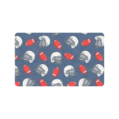 American Football Helmet Design Pattern Rubber Doormat