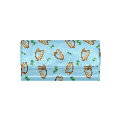 Harp Pattern Print Design 01 Women's Trifold Wallet
