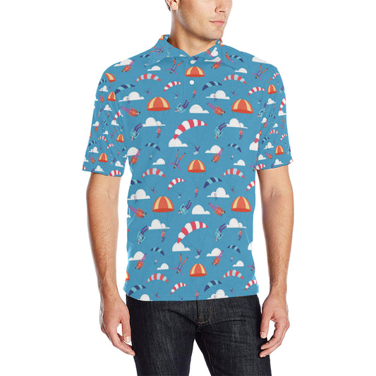 Skydiving Pattern Print Design 03 Men Polo Shirt