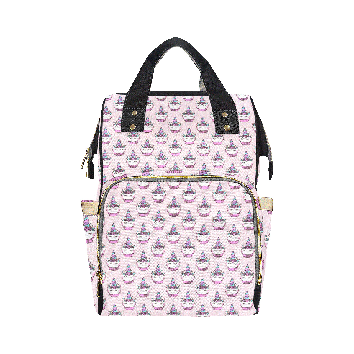 Cupcakes Unicorn Print Pattern Diaper Bag Backpack