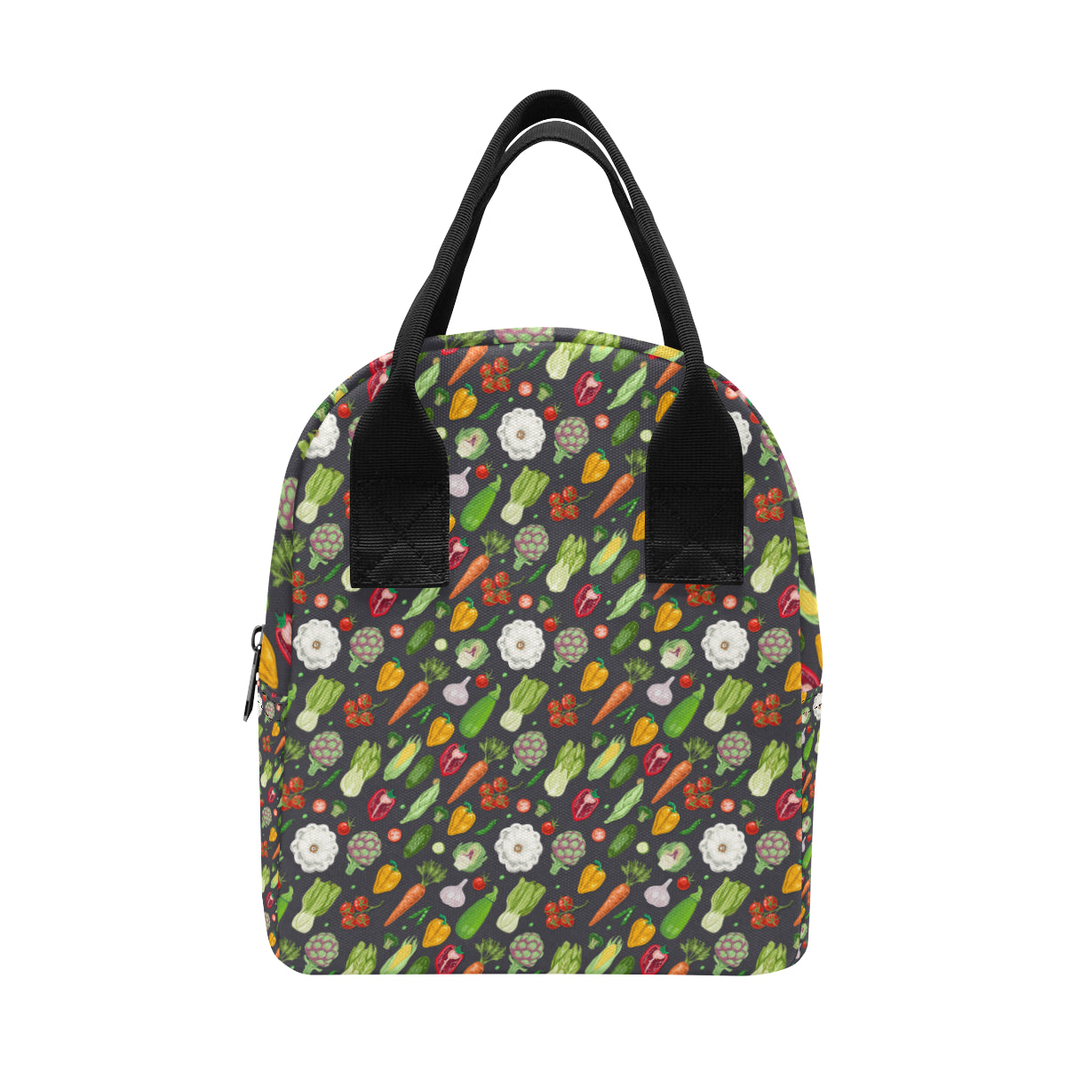 Vegan Pattern Themed Design Print Insulated Lunch Bag