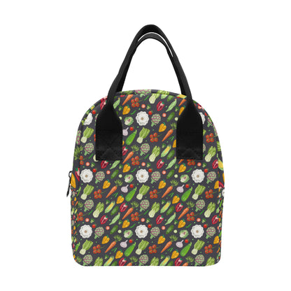 Vegan Pattern Themed Design Print Insulated Lunch Bag