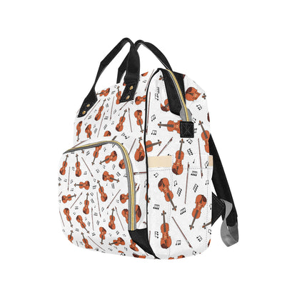 Violin Pattern Print Design 02 Diaper Bag Backpack