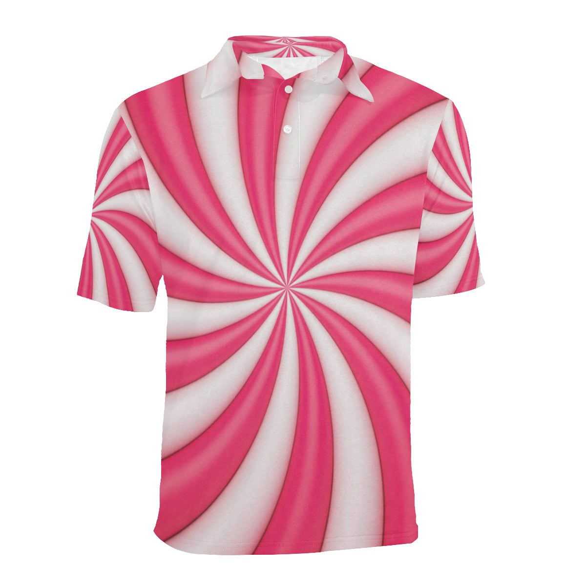 Vortex Twist Swirl Candy Print Men Polo Shirt