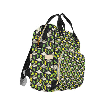 Alien UFO Pattern Diaper Bag Backpack