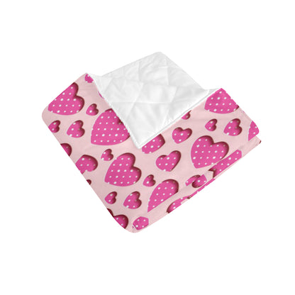 Heart Pink Pattern Print Design HE06 Premium Quilt