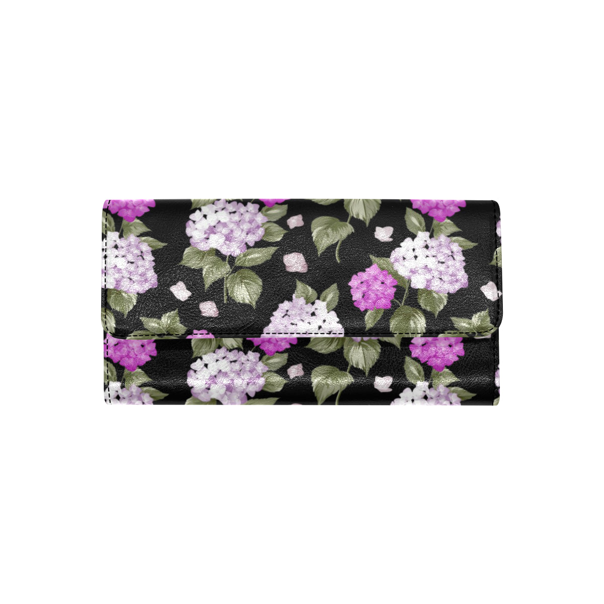 Hydrangea Pattern Print Design HD011 Women's Trifold Wallet