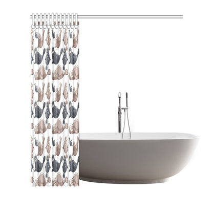 Sea Lion Pattern Print Design 02 Shower Curtain