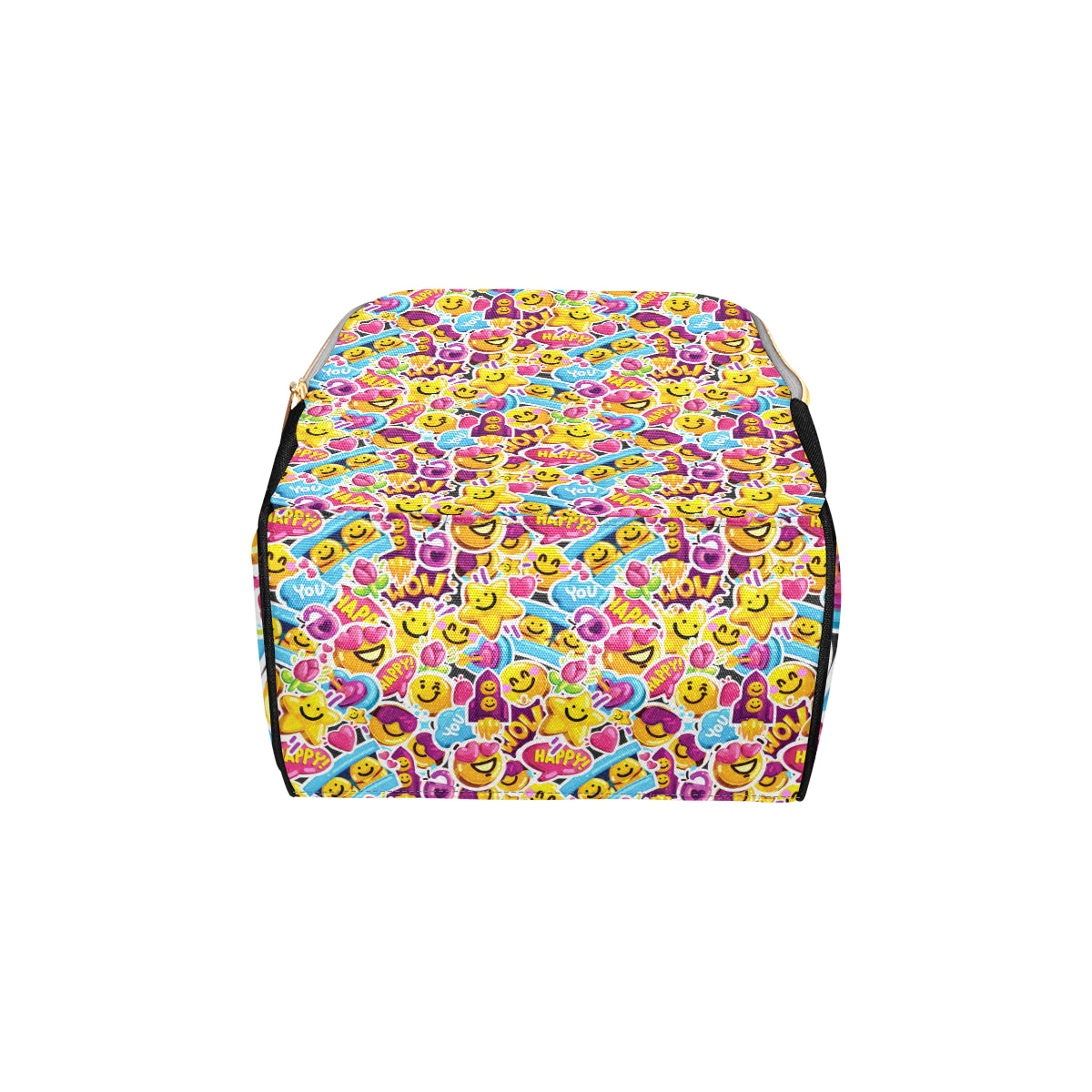 Emoji Sticker Print Pattern Diaper Bag Backpack