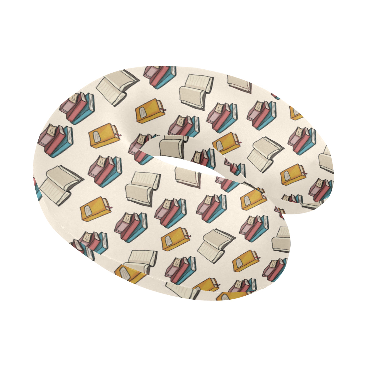 Book Pattern Print Design 04 U-Shaped Travel Neck Pillow