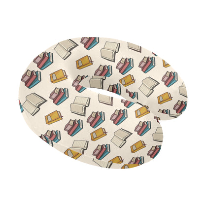Book Pattern Print Design 04 U-Shaped Travel Neck Pillow